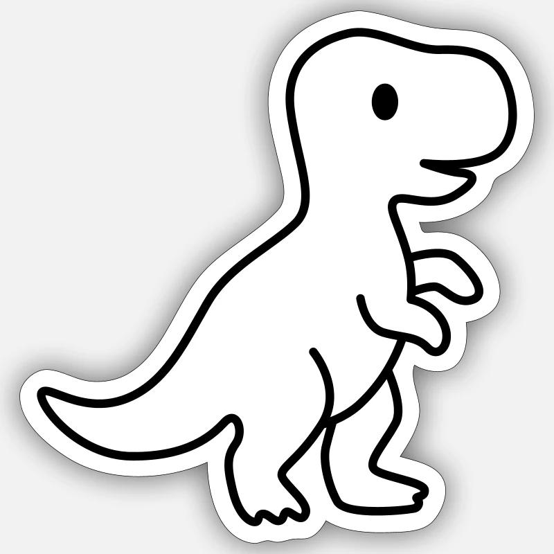 Dino / Dinosaur - Sticker size S (10 x 10 cm) - white matte