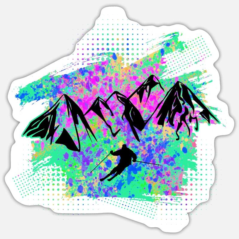 Skiing Sticker size S (10 x 10 cm)