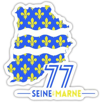 Seine et Marne 77 - Sticker size S (10 x 10 cm) - white matte - Front
