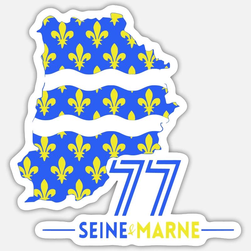 Seine et Marne 77 - Sticker taille S (10 x 10 cm) - blanc mat