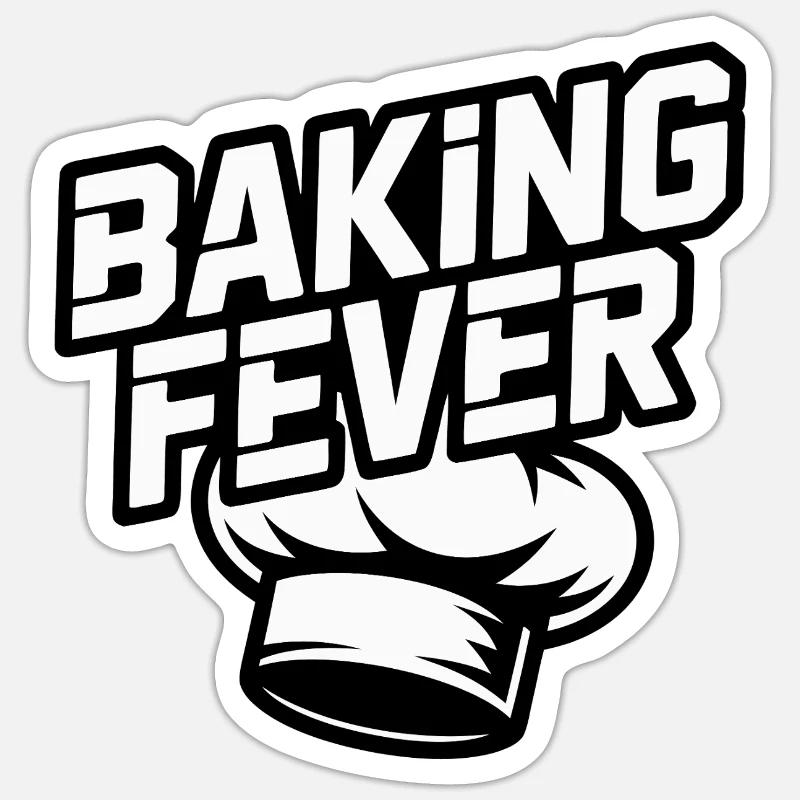 Baking Fever Küchenlogo - Sticker Größe S (10 x 10 cm) - Mattweiß
