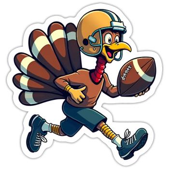 Thanksgiving Football Turkey - Sticker size S (10 x 10 cm) - white matte - Front