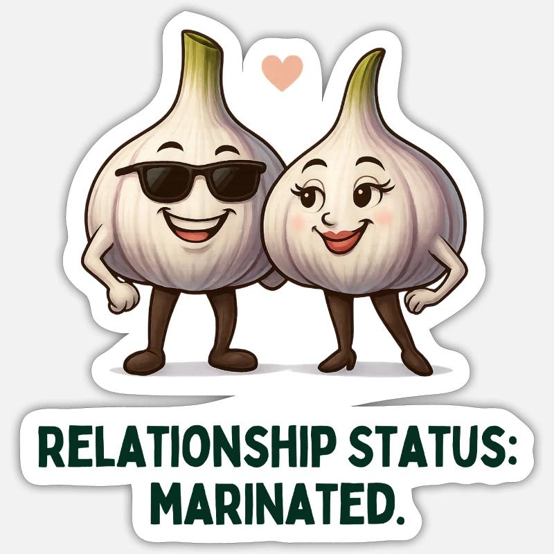 Relation à l’ail Statut Mariné Dessin animé Sticker taille S (10 x 10 cm)