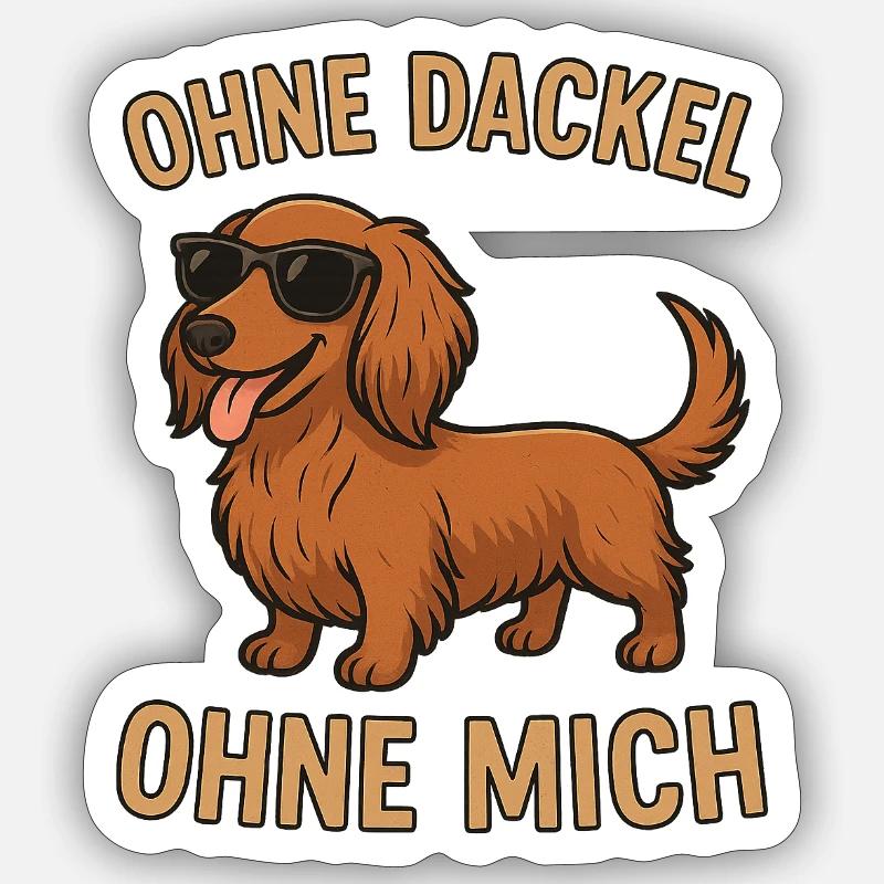 Without dachshunds - Sticker size S (10 x 10 cm) - white matte