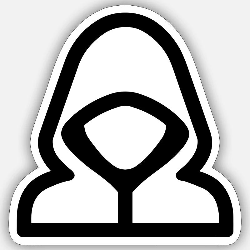 hacker - Sticker taille S (10 x 10 cm) - blanc mat