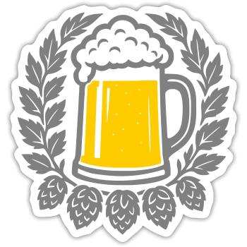 Bier - Sticker size S (10 x 10 cm) - white matte - Front