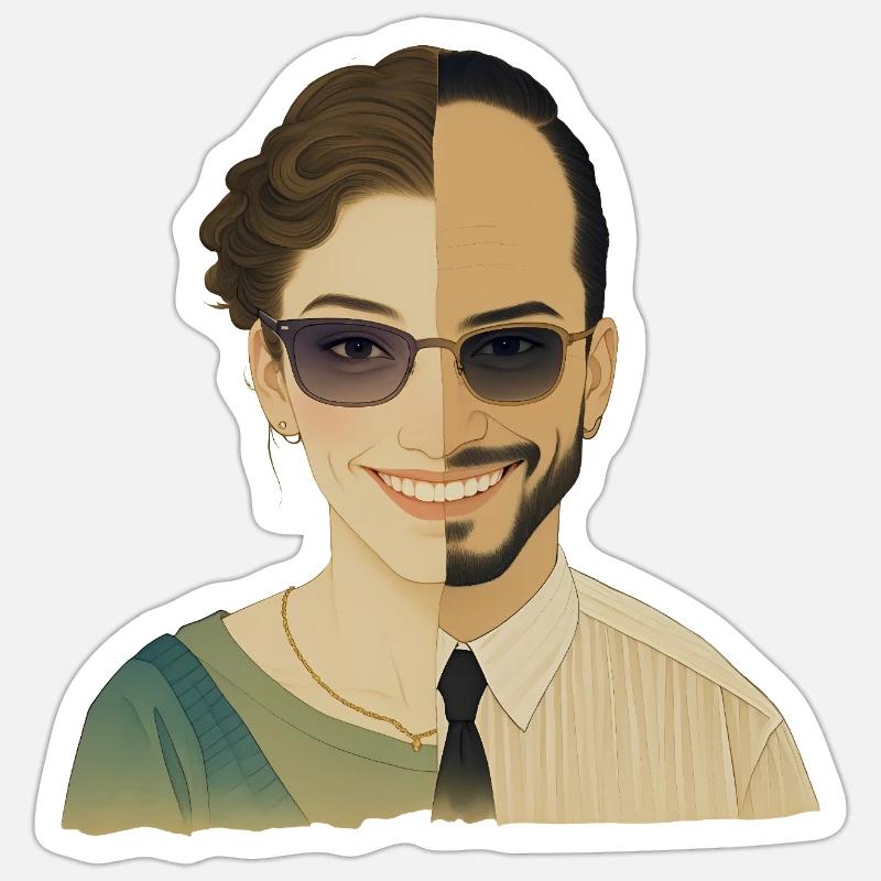 WIR SIND EINS – nette Menschen Sticker Größe S (10 x 10 cm)