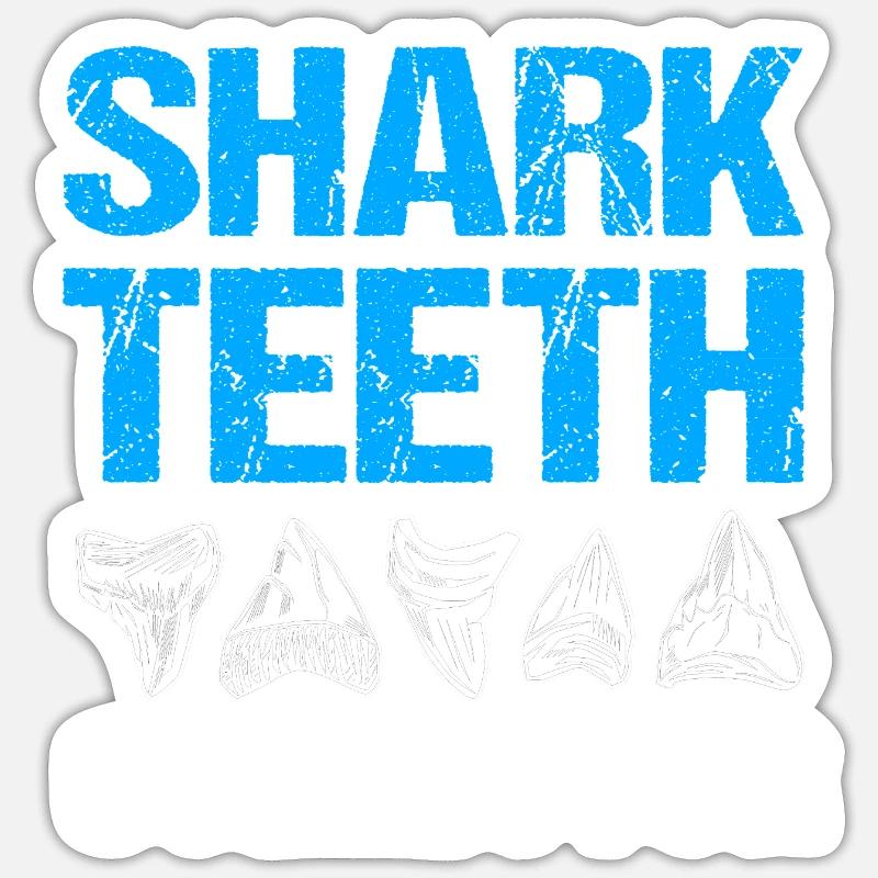 Dents de requin Dents de requin Dents de requin - Sticker taille S (10 x 10 cm) - blanc mat