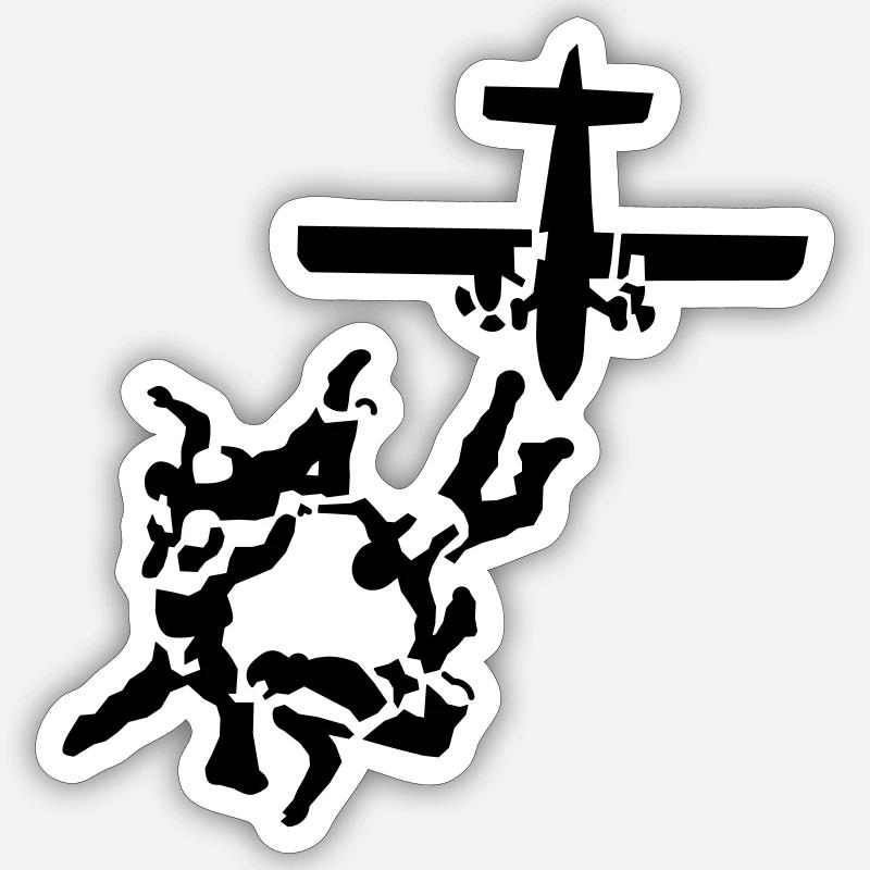 parachutisme Sticker taille S (10 x 10 cm)