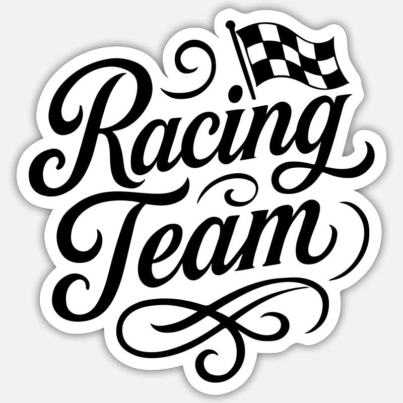 Drapeau de course de l’équipe de course Sticker taille S (10 x 10 cm)