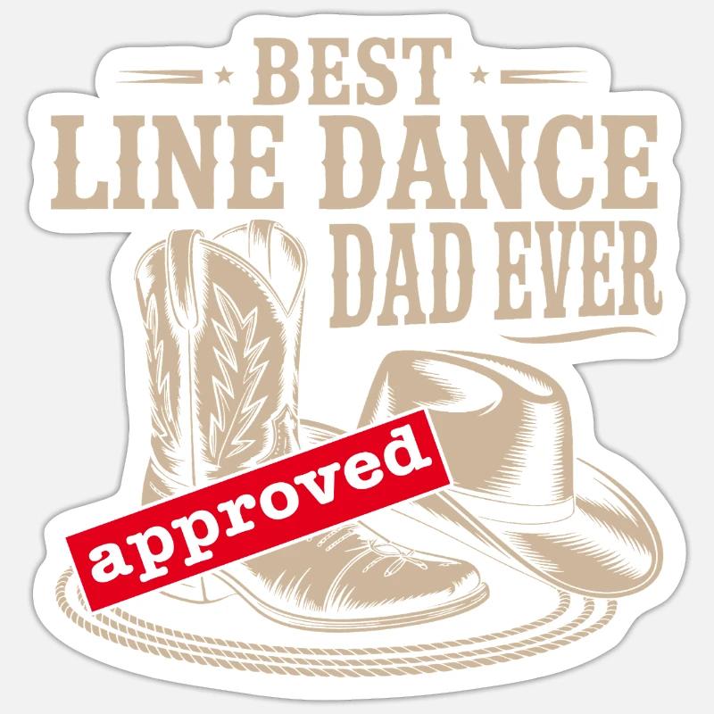 Best Line Dance Dad - Sticker size S (10 x 10 cm) - white matte