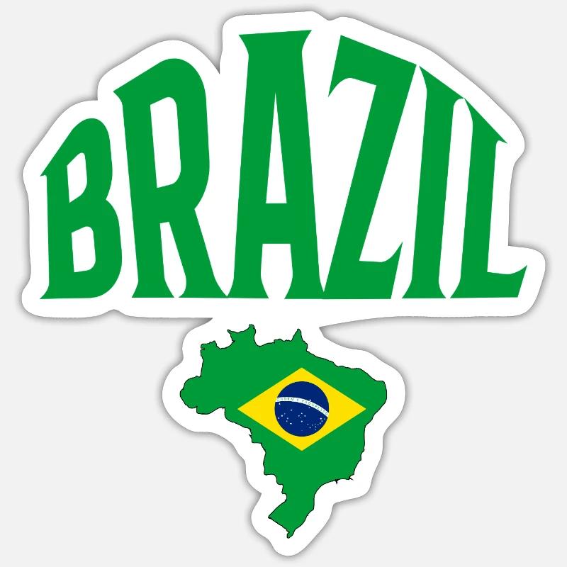 Brésil - Sticker taille S (10 x 10 cm) - blanc mat