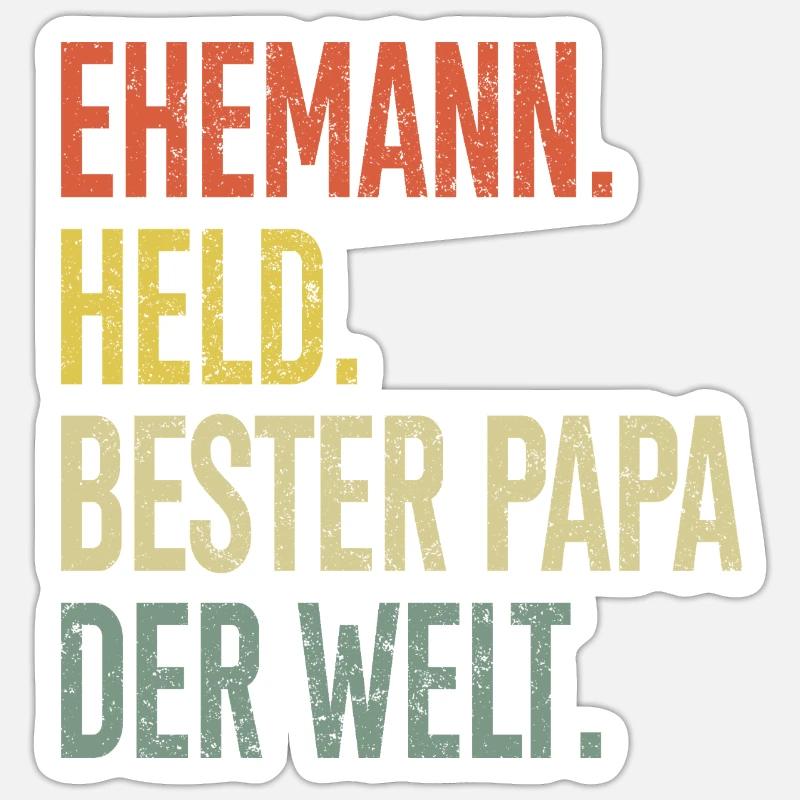 Bester Papa der Welt Gradient - Sticker Größe S (10 x 10 cm) - Mattweiß