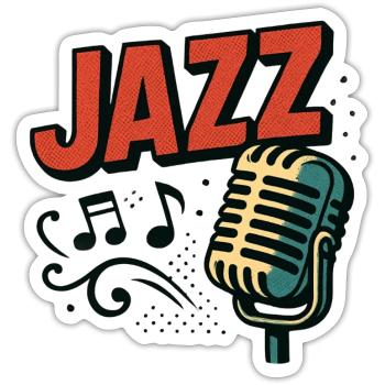 Jazz – Saxophon – Musik - Sticker Größe S (10 x 10 cm) - Mattweiß - Vorne