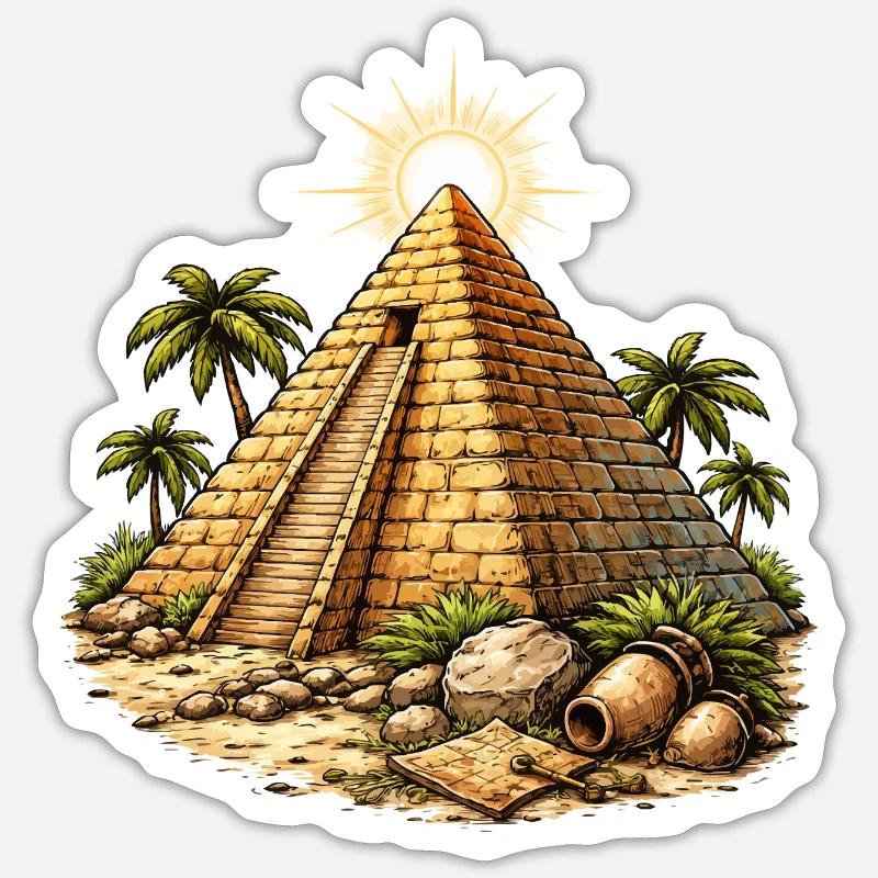Pyramid Temple Sticker size S (10 x 10 cm)