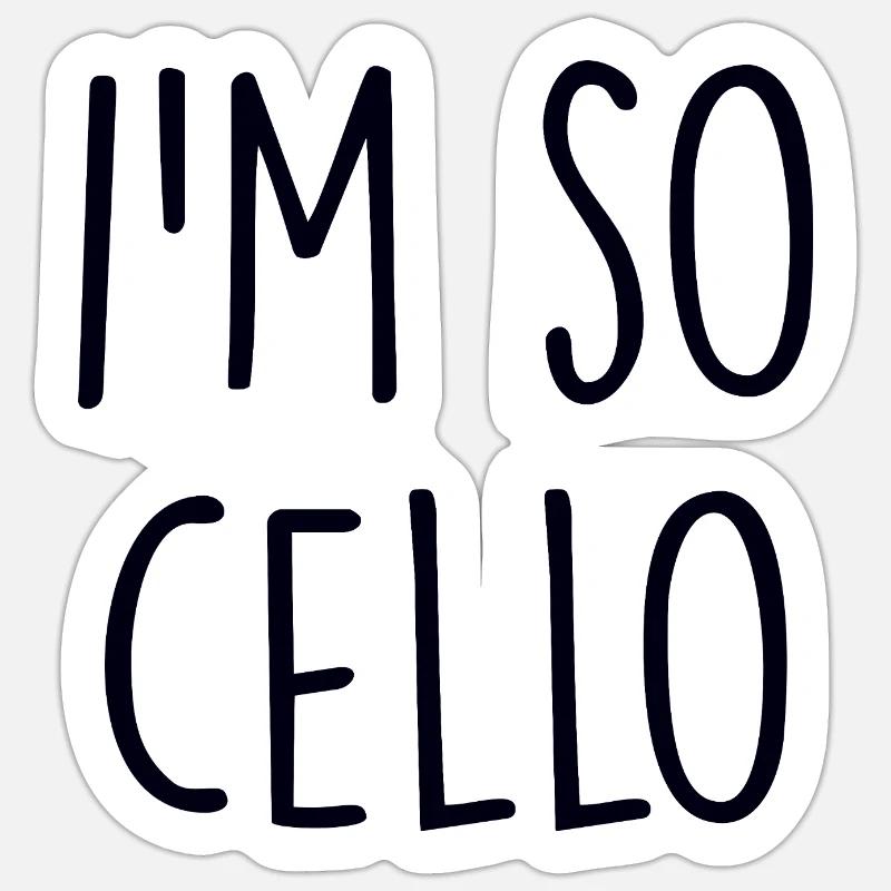 Cello Violin - Sticker size S (10 x 10 cm) - white matte