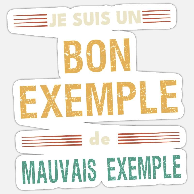 Good Example and Bad Example - Humorous Message Sticker size S (10 x 10 cm)