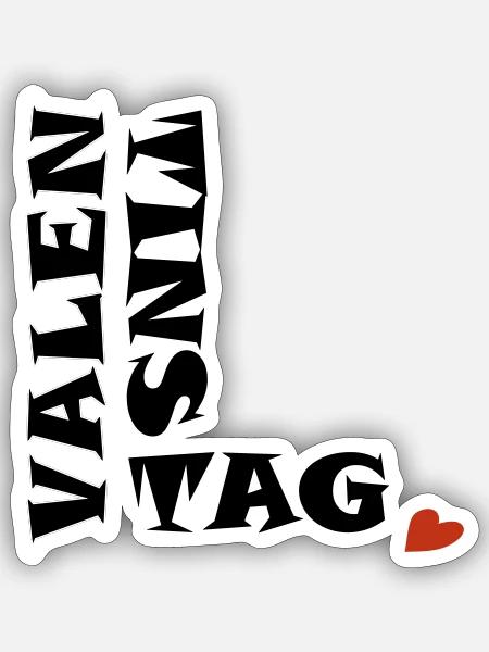 Valentinstag mit Herz - Sticker Größe S (10 x 10 cm) - Mattweiß