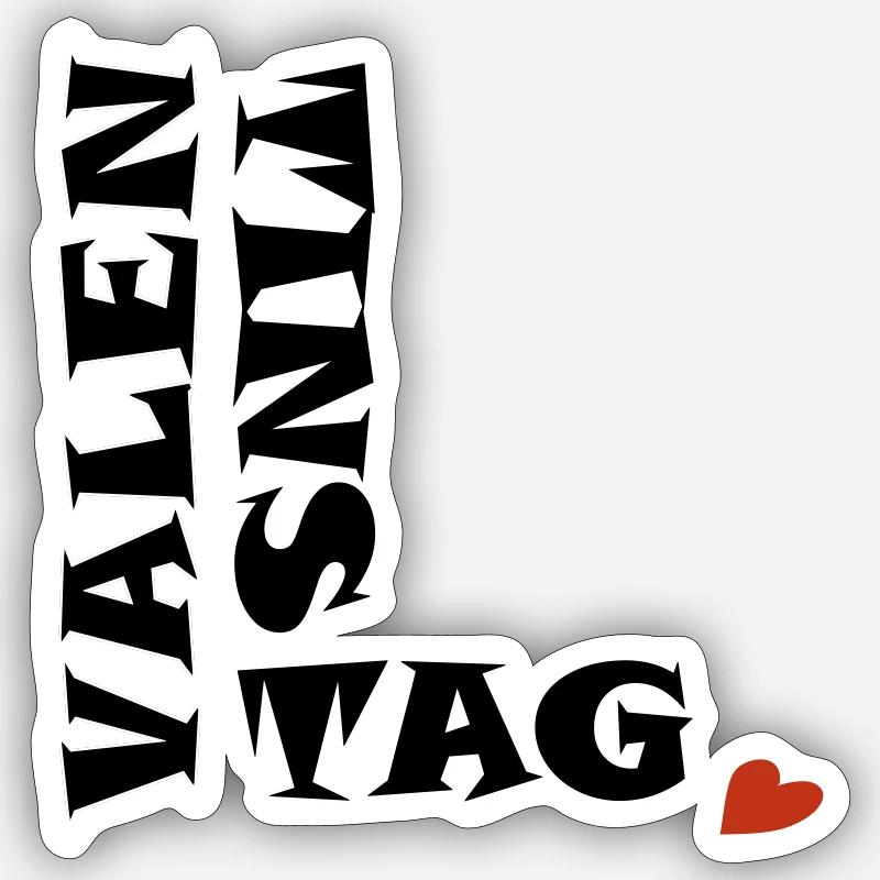 Valentinstag mit Herz - Sticker Größe S (10 x 10 cm) - Mattweiß