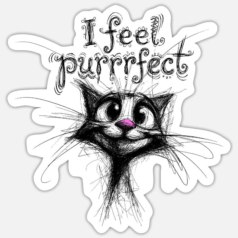 Je me sens parfaite – chat mignon Sticker taille S (10 x 10 cm)