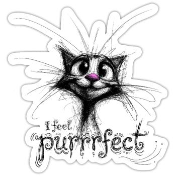 cute cat – I feel purrrfect - Sticker size S (10 x 10 cm) - white matte - Front