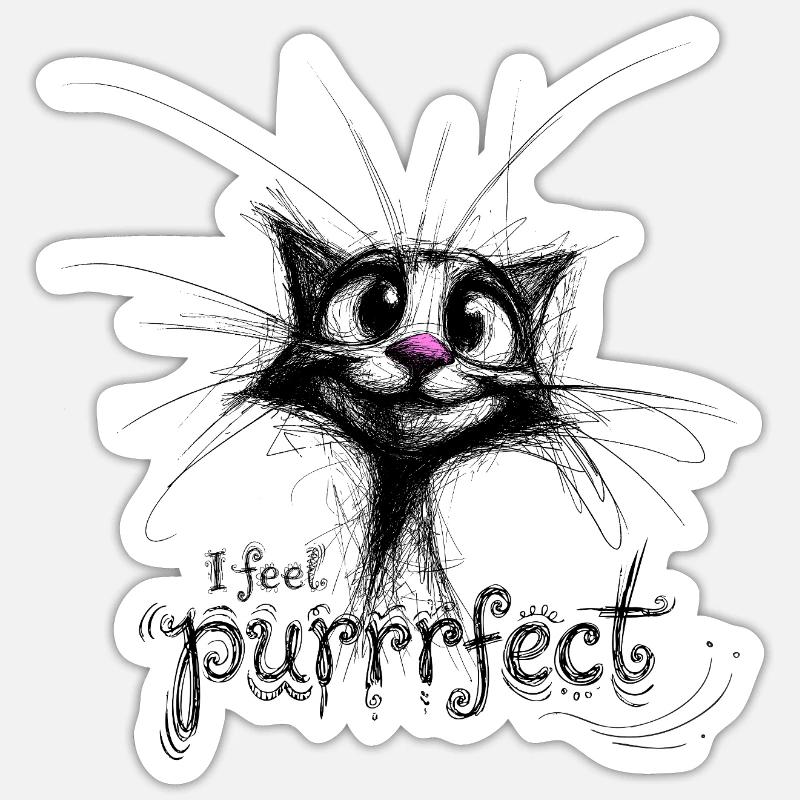 chat mignon – je me sens purrfec Sticker taille S (10 x 10 cm)