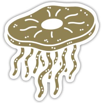 Minimalist Kombucha SCoby Tea Jellyfish - Sticker size S (10 x 10 cm) - white matte - Front