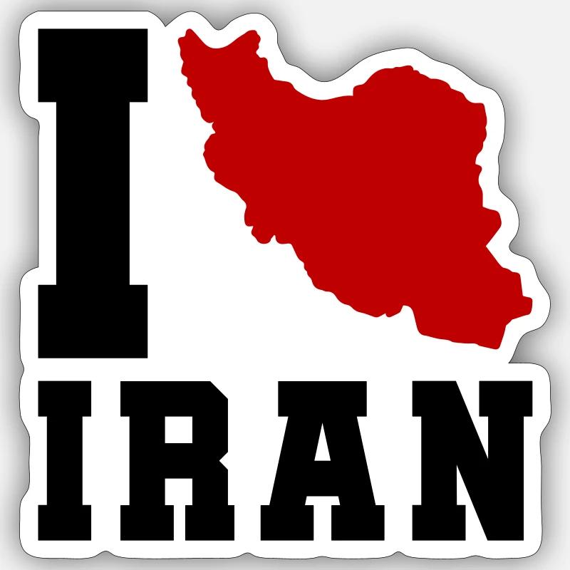 J’aime l’Iran - Sticker taille S (10 x 10 cm) - blanc mat