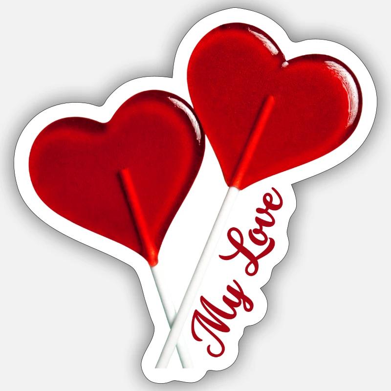 My Love déclaration d'amour - Sticker taille S (10 x 10 cm) - blanc mat