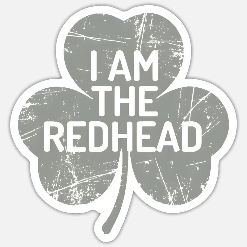 I Am The Redhead Shamrock Pride - Sticker size S (10 x 10 cm) - white matte