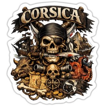 KORSIKA Original - Sticker Größe S (10 x 10 cm) - Mattweiß - Vorne