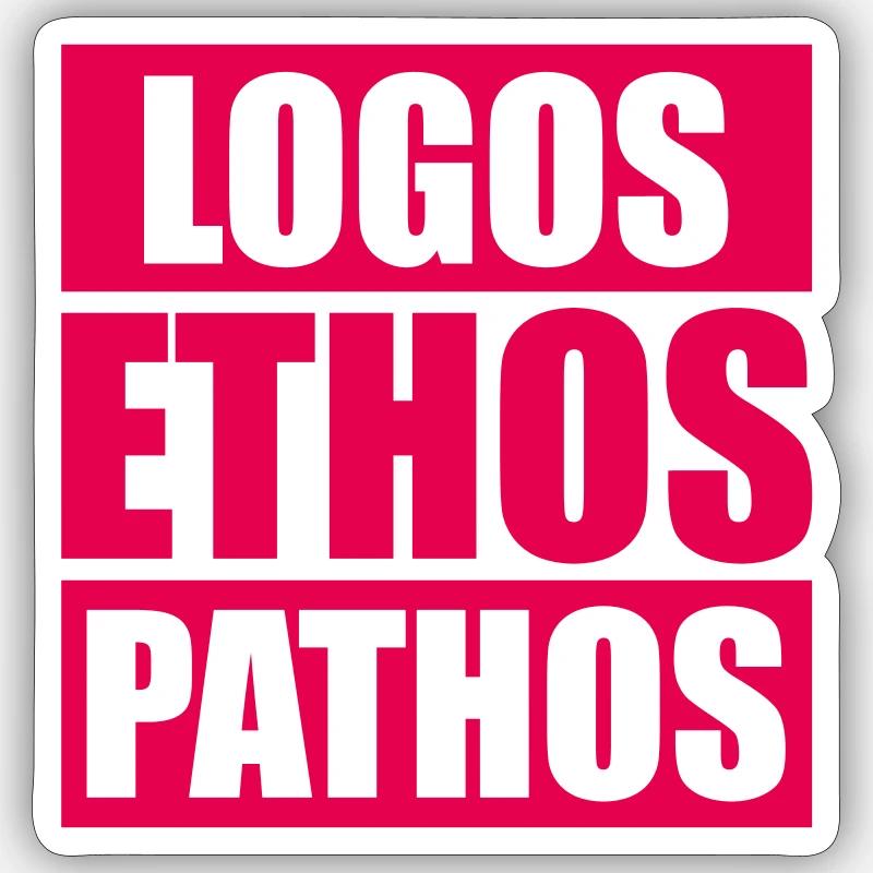 Logos Ethos Pathos Rhetoric Philosophy Student Sticker size S (10 x 10 cm)