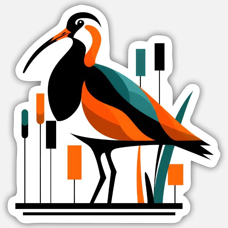 Curlew Numenius arquata - Sticker size S (10 x 10 cm) - white matte