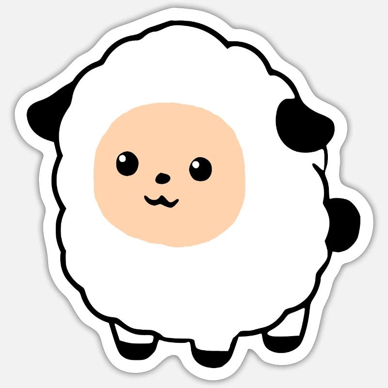Schaf Schäfchen Lamm - Sticker Größe S (10 x 10 cm) - Mattweiß