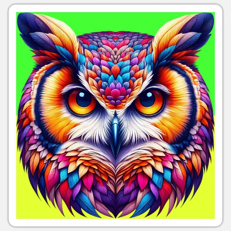 Eule - Sticker Größe S (10 x 10 cm) - Mattweiß