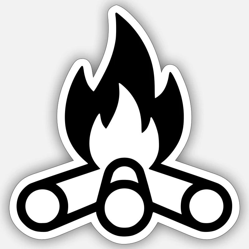 Campfire Flames Icon - Sticker size S (10 x 10 cm) - white matte