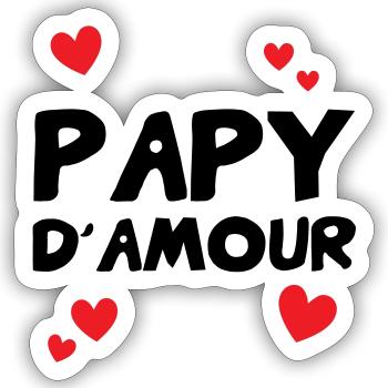 Opa der Liebe – Familien-Zärtlichkeits-Humorgeschenk - Sticker Größe S (10 x 10 cm) - Mattweiß - Vorne