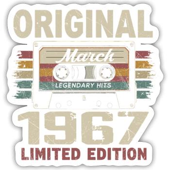 March 1967 Vintage March 1967 - Sticker size S (10 x 10 cm) - white matte - Front