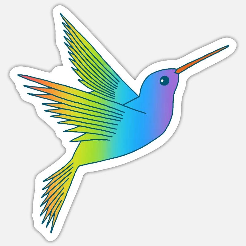 Rainbow bird - Sticker size S (10 x 10 cm) - white matte