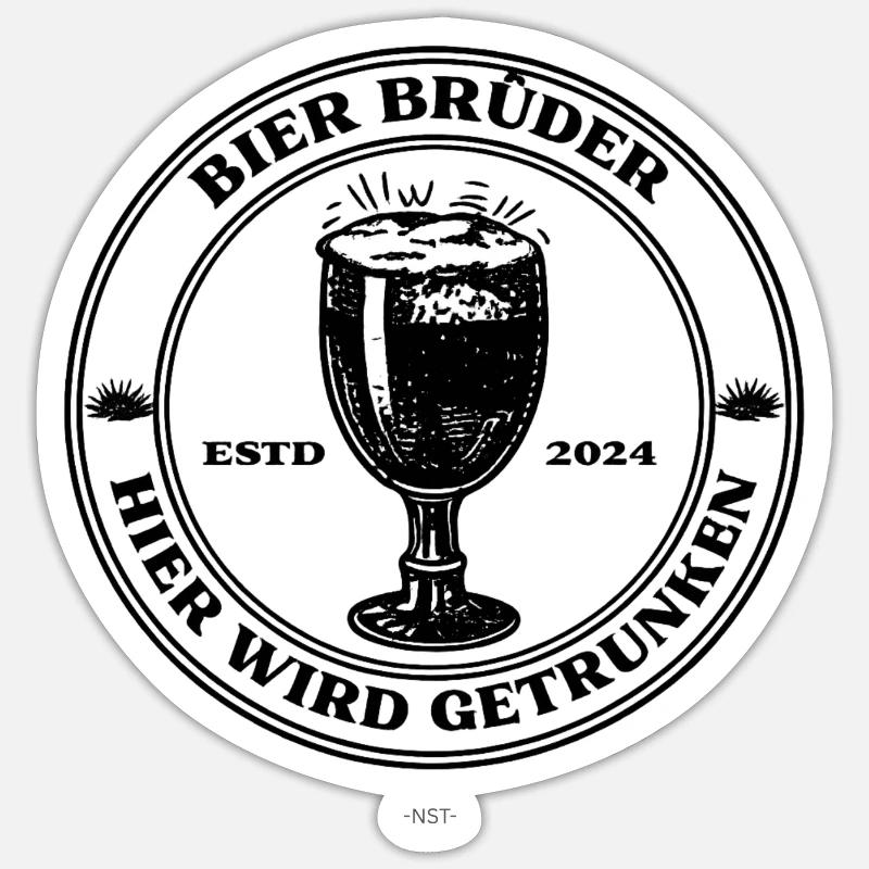 BierBrüder. Hier wird getrunken. Sticker Größe S (10 x 10 cm)
