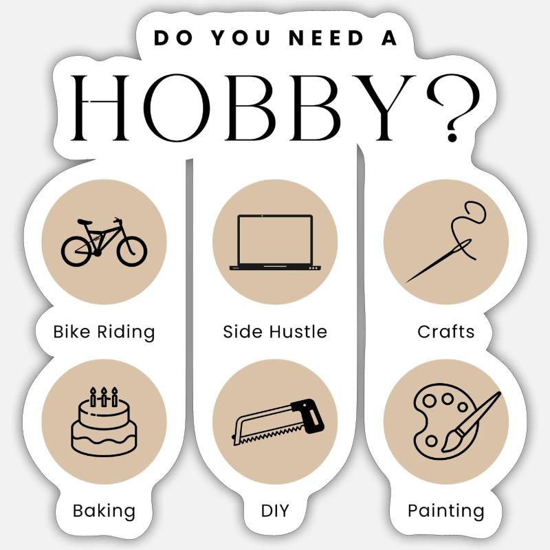 Hobby-Modus an - Sticker Größe S (10 x 10 cm) - Mattweiß