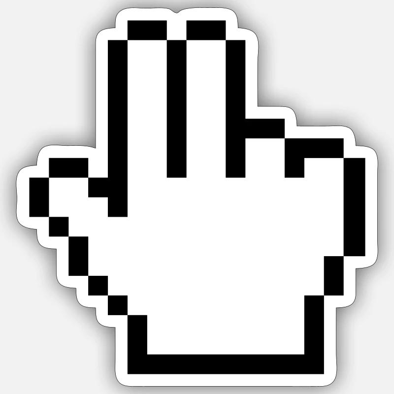 Maushand 2 Finger - Sticker Größe S (10 x 10 cm) - Mattweiß