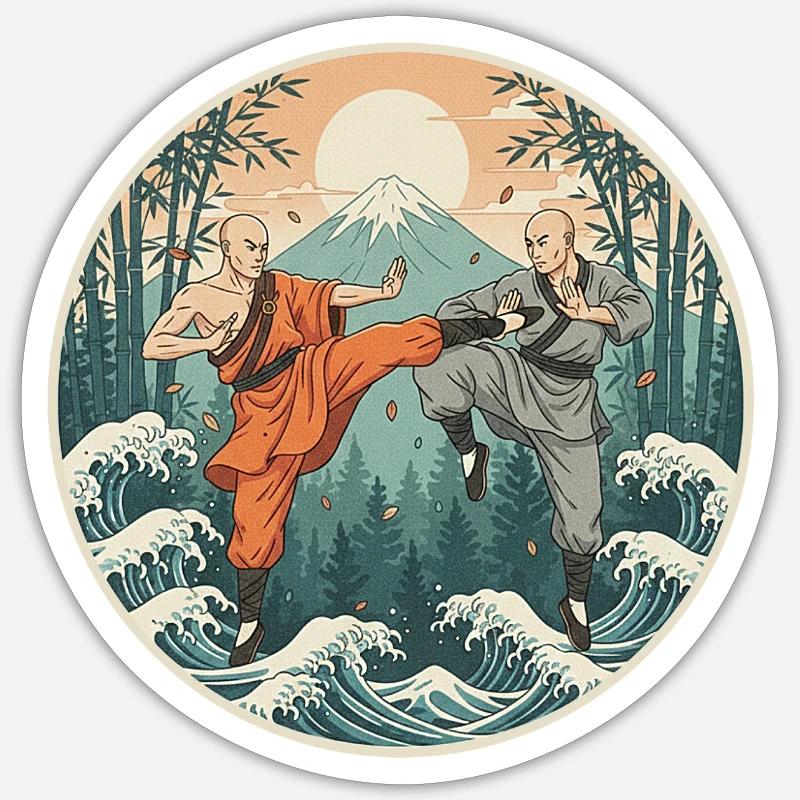 Kung Fu Kampfkunst - Sticker Größe S (10 x 10 cm) - Mattweiß