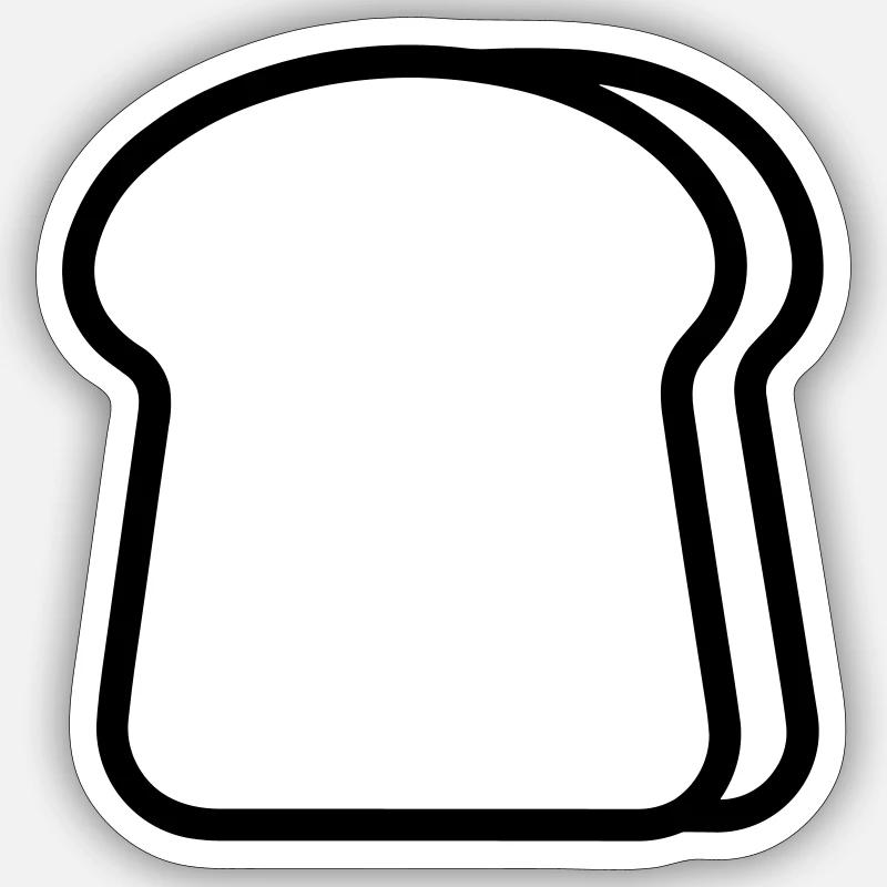 tartine - Sticker taille S (10 x 10 cm) - blanc mat