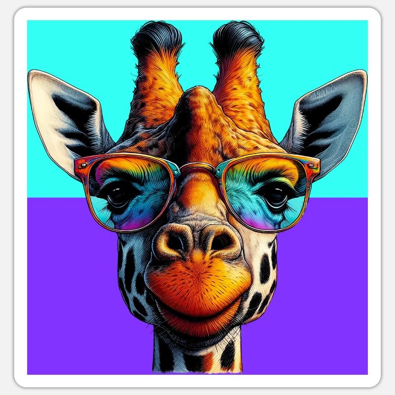 Giraffe - Sticker Größe S (10 x 10 cm) - Mattweiß