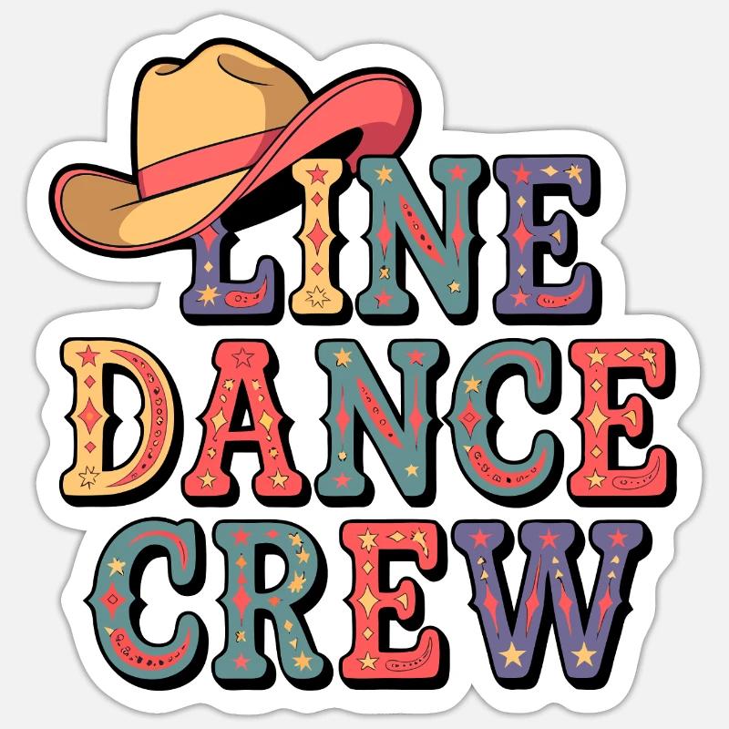 Line Dance Team - Sticker size S (10 x 10 cm) - white matte