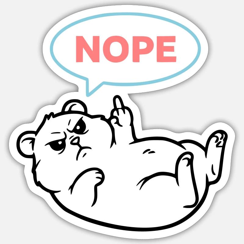 Hamster Nope Comic Sprechblase Sticker Größe S (10 x 10 cm)
