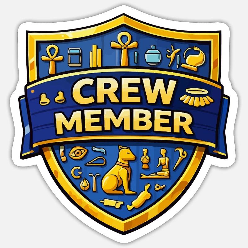 Crew Member Shield Emblem - Sticker Größe S (10 x 10 cm) - Mattweiß