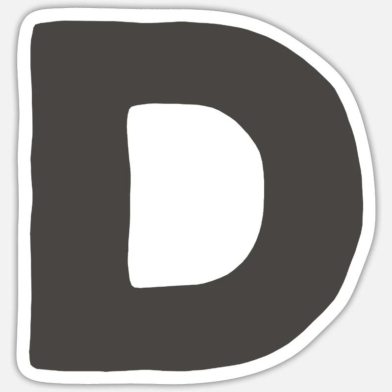 Minimal Letter D Bold Monogram Typography Sticker size S (10 x 10 cm)