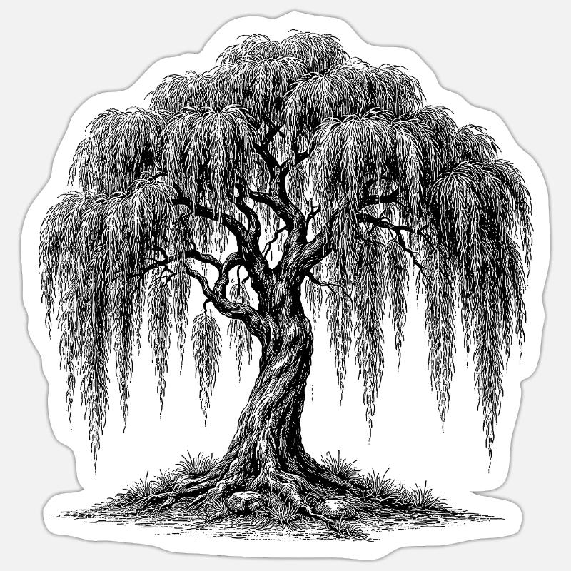 weeping willow Sticker size S (10 x 10 cm)